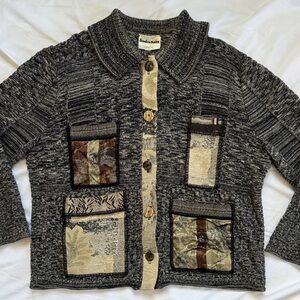 Vintage 90s patchwork Artistic Cardigan